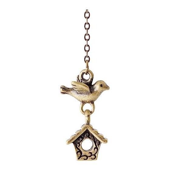 Slip-on Bookmark Birdhouse BKB-7837, Bird, Birdhouse Motif, Reading, Notebook, Clip, Gift, Copper Plated Finish, Antique Style, Chain Length 23cm