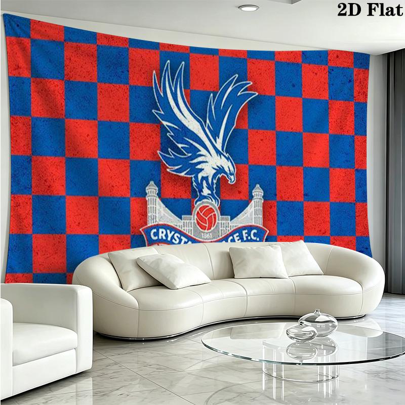 Tenture murale Crystal Palace FC Accrochage mural esthétique Couverture en tissu imprimé Tapisseries décoratives pour chambre à coucher salon Décoration d'intérieur