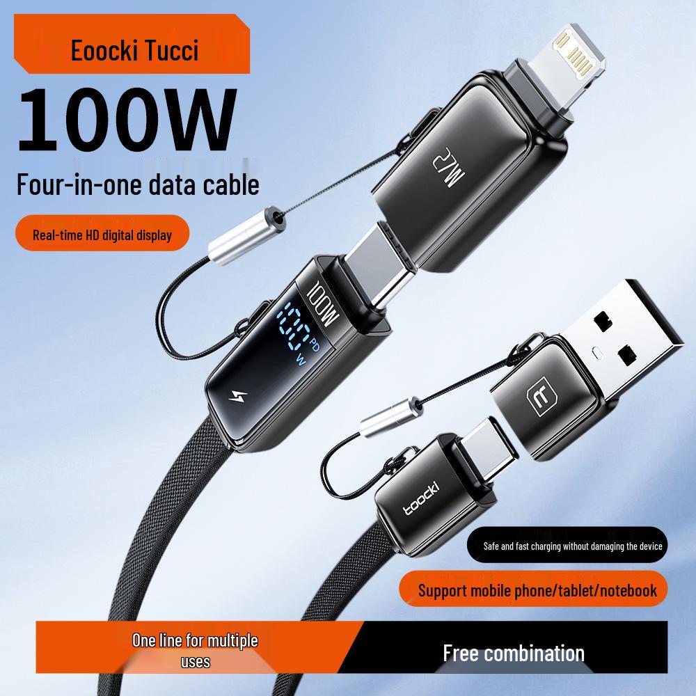 Twitch 100W Type-C Fast Charging Cable with Touch Display for Apple, Huawei & Android Laptops