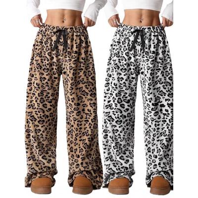 2025 Leopard Print Wide-Leg Casual Trousers for Europe and America