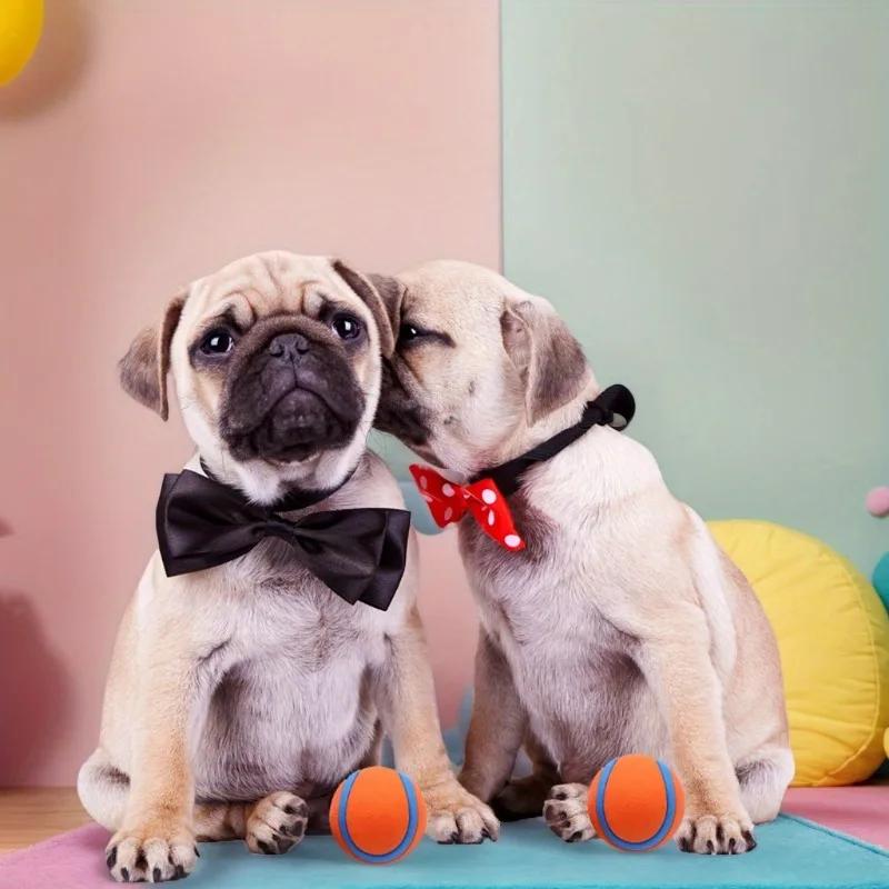 2pcs Durable Rubber Dog Chew Balls Orange Durable Rubber | Gnaw-Resistant, Interactive Training & Educational | Medium Breeds