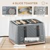 1.7L 3000W Fast Boil Kettle & 4 Slice Toaster Set, Kettle and Toaster Set with 7 Browning Controls, Crumb Tray, Grey
