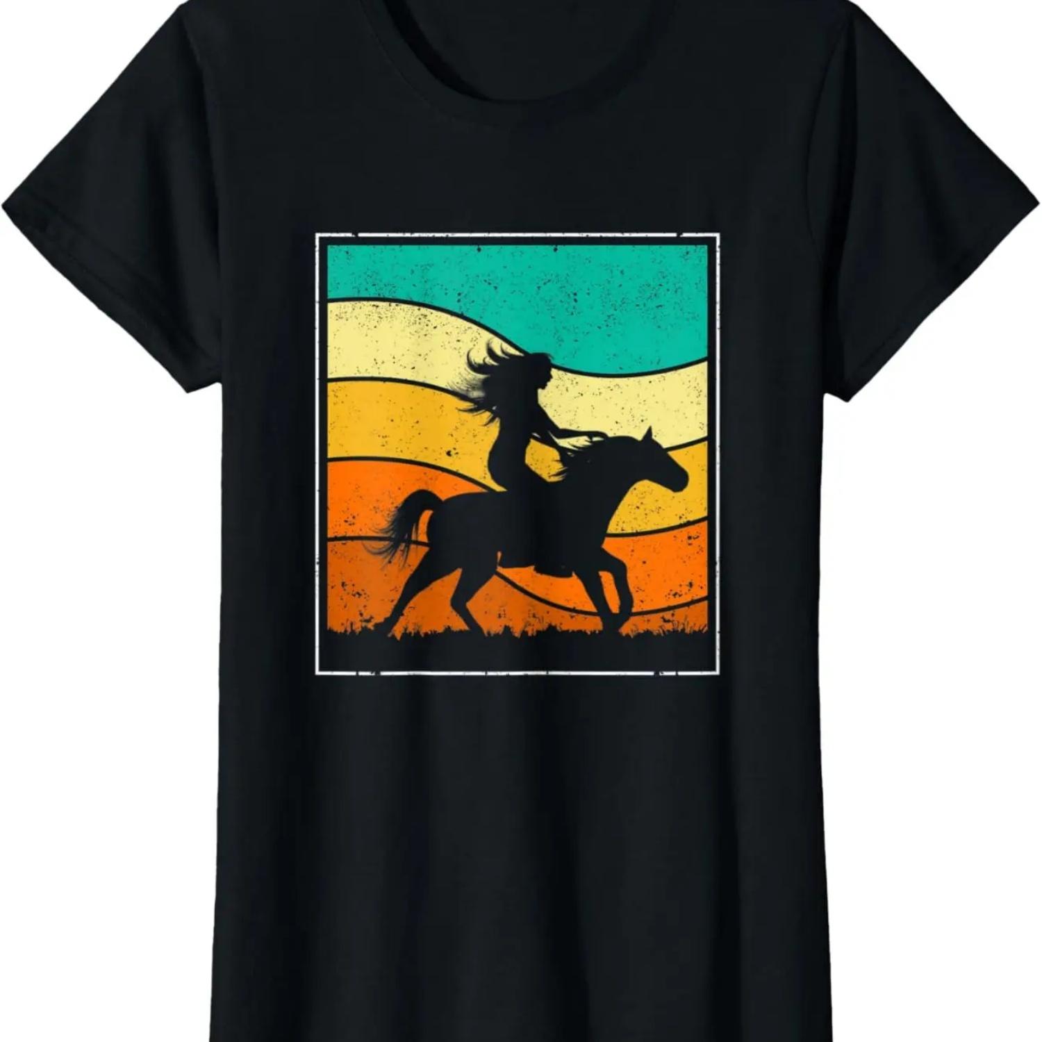 

Girl Horse Riding Vintage Cowgirl Texas Ranch Horses Girls T-Shirt S чёрный