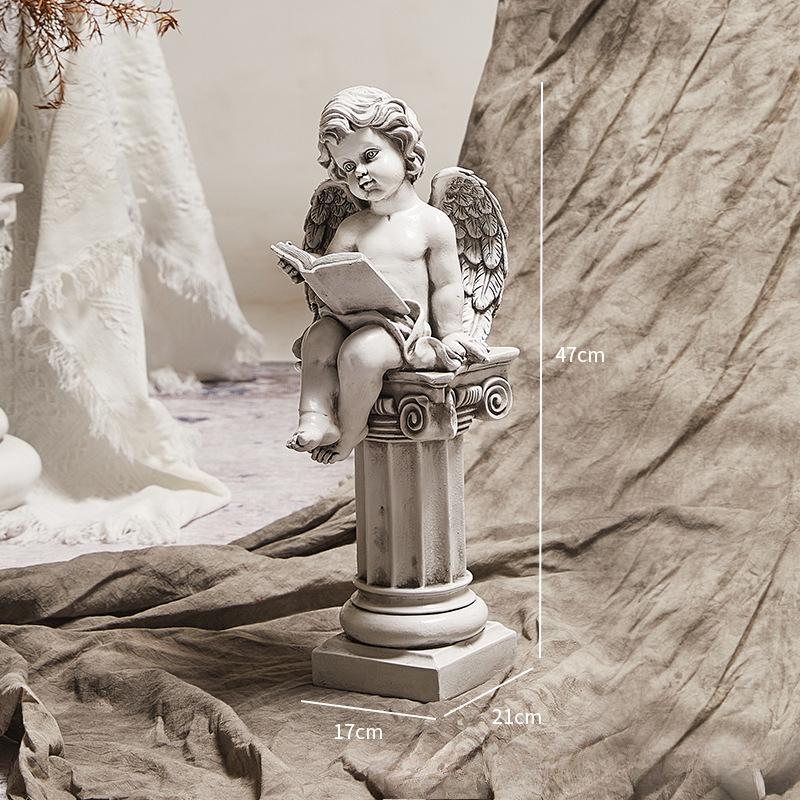 Vintage Nordic Angel Ornament Creative Design Roman Nice Column Model Statue Entrance Villa Outdoor Courtyard Resin Crafts