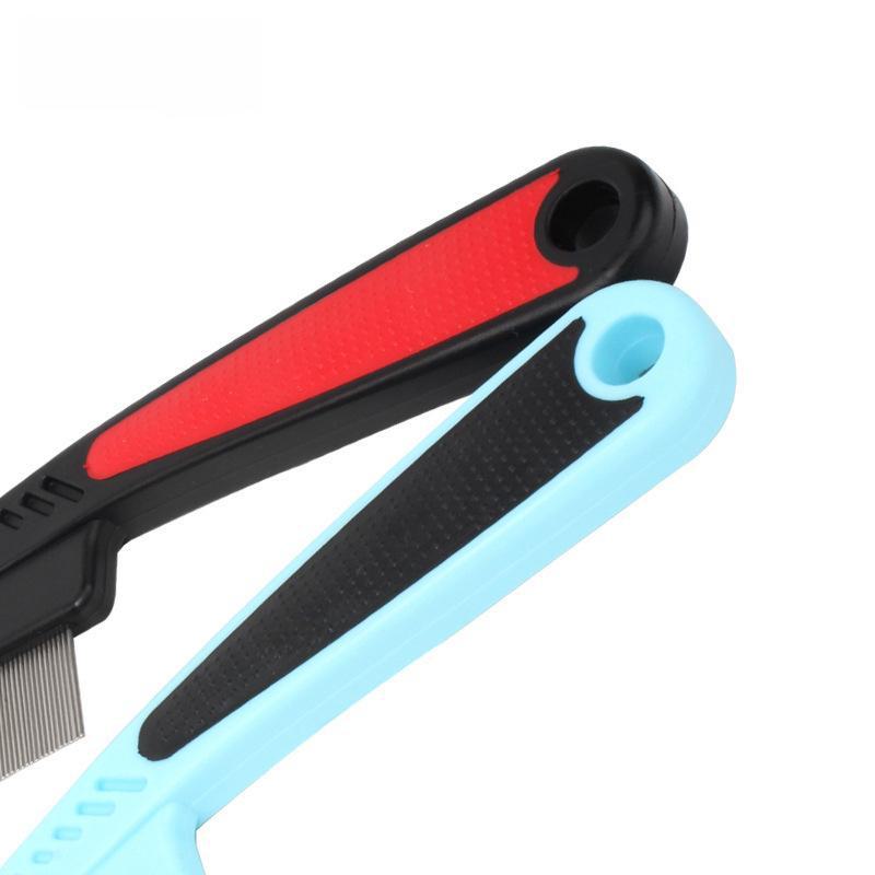 Long-Handled Flea Comb for Dogs and Cats - Dense Tooth Design Tackles Lice Effortlessly