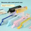 Minimalist Transparent Mesh Pencil Case With Large Capacity For Students And Exams