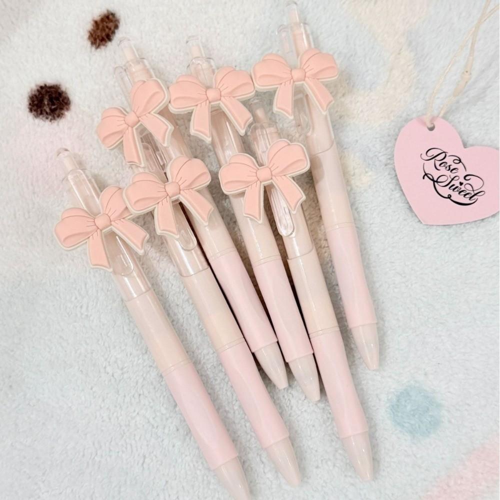 10pcs Set Bow Knot Design Gel Pen 0.5mm Sign Pen Cute Ballpoint Pen Student Stationery