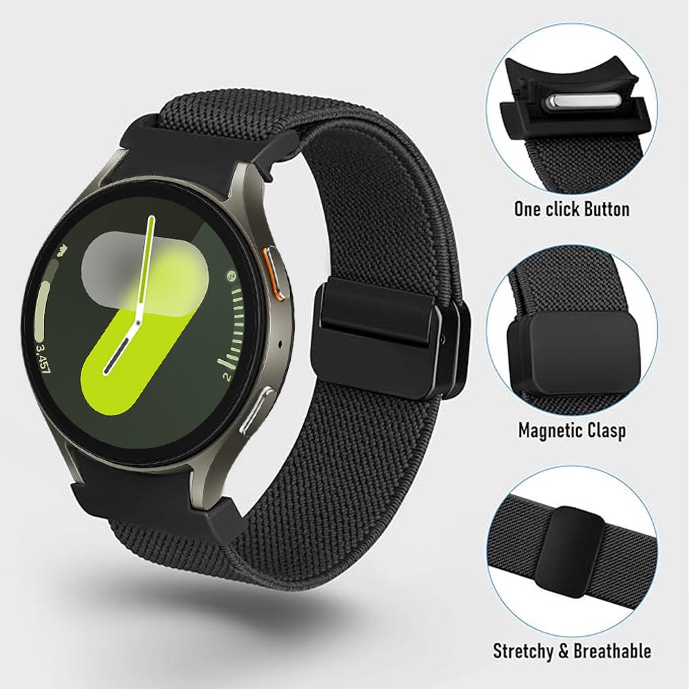 Band For Samsung Galaxy Watch 7/6/5/4/classic/Pro 44mm 40mm No Gaps Magnetic Stretchy sport correa bracelet Galaxy watch 7 Strap