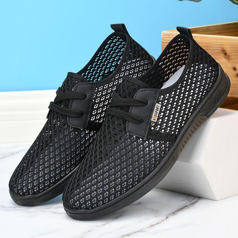 Neue Sommer-Mesh-Schuhe für Herren Dünne und atmungsaktive hohle Mesh-Schuhe Rutschfeste und abriebfeste Herrensandalen