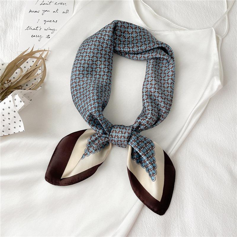 68cm Simple Polka Dot Printed Scarf Women's Four-season Simulated Silk Scarfs Fashion Versatile Scarf Headscarf Shawl
