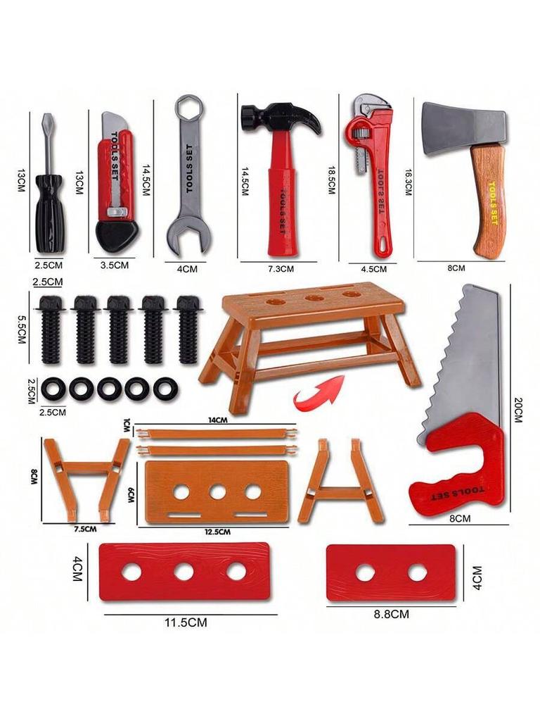 1set Boy Building Tool Set Repair Tool Box Set Simulation Repair Tools Electric Drill Screwdriver Screw Screw Playing House Toys