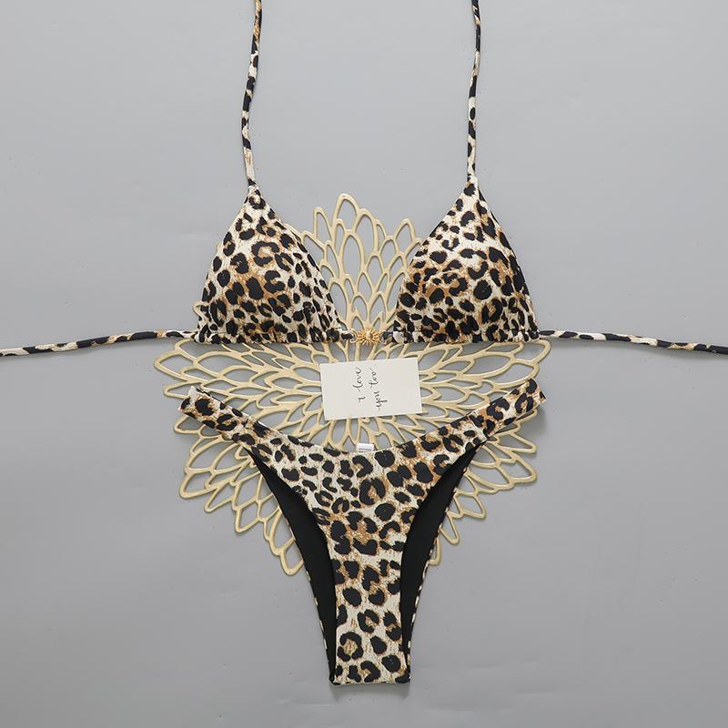 Seksowny Bikini Panterka 2026 Kostium Kąpielowy Damski Trójkątny Kostium Kąpielowy Kobieta Damska Odzież Kąpielowa Zestawy Mikro Bikini Brazylijskie Biquini