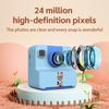 Instant Camera 2.4inch IPS Screen Children Digital Camera with Print Paper Selfie Printing Camera for 3-12 Year Old Girls & Boys