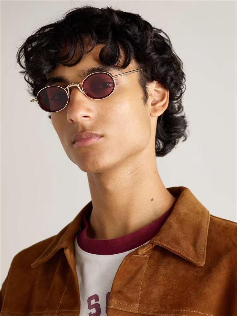 VARDA JMM Oval Metal Sunglasses: Handmade, Unisex, Trendy, Versatile for Casual Wear and Vacation Parties