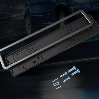 1PCS Sopen Size Black European Standard License Plate Frame Auto Accessories Waterproof Holder With Mounting License Plate