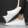 Zapatillas de deporte de cuero versátiles de moda Zapatos de negocios de moda Mocasines masculinos combinables de marca Zapatos planos sin cordones 2024 Zapatos casuales para hombre de color sólido