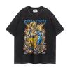 Oversized Anime T-shirt Man Women Vintage Washed Short Sleeve Tee Streetwear Loose Casual Top Summer Y2k