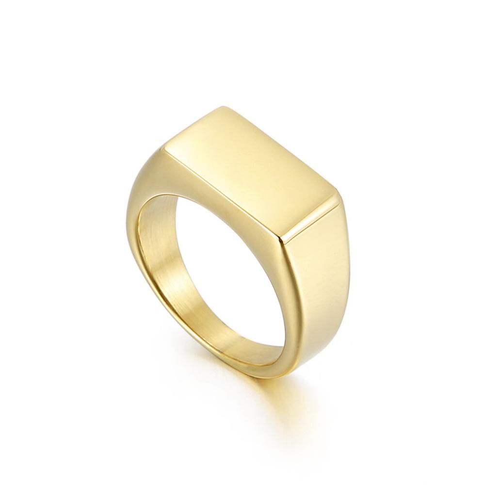 1 Stück Legierung Einfache Glänzende Ringe mit Rechteckiger Dekoration, Exquisites Herren Accessoire Schmuck
