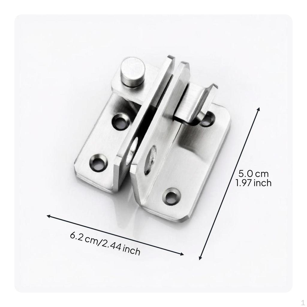 Stainless Steel Door Latch, NoDrill Lock, Security Slide Bolt, robust Duty Black Small Left