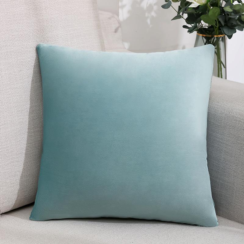 New Solid Color Nordic Velvet Pillow Sofa Office Living Room Simple Plush Cushion Bedroom Bedside Pillow