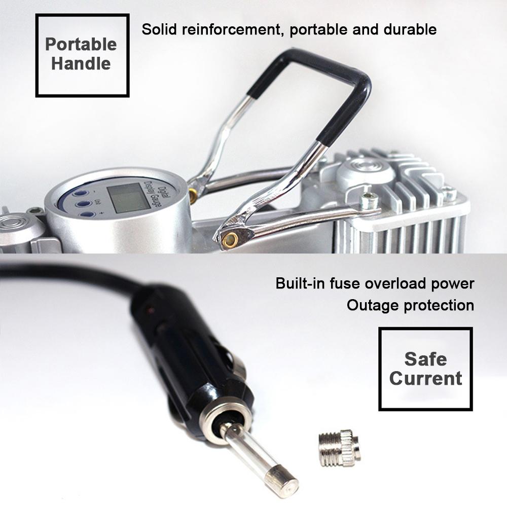 12V Dual-Cylinder Car Air Pump Multifunctional Portable Digital Display High-Power Electric Vehicle Tire Car Tire Inflator