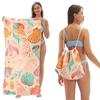 Microfiber Collapsible Sand Towel With Storage Bag For Beach Use