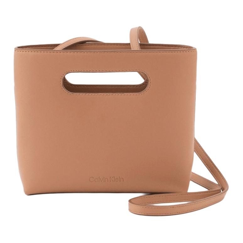 New CALVIN KLEIN Synthetic Leather Crossbody One Shoulder Handbag Small Women's Light Brown 40W0839-200