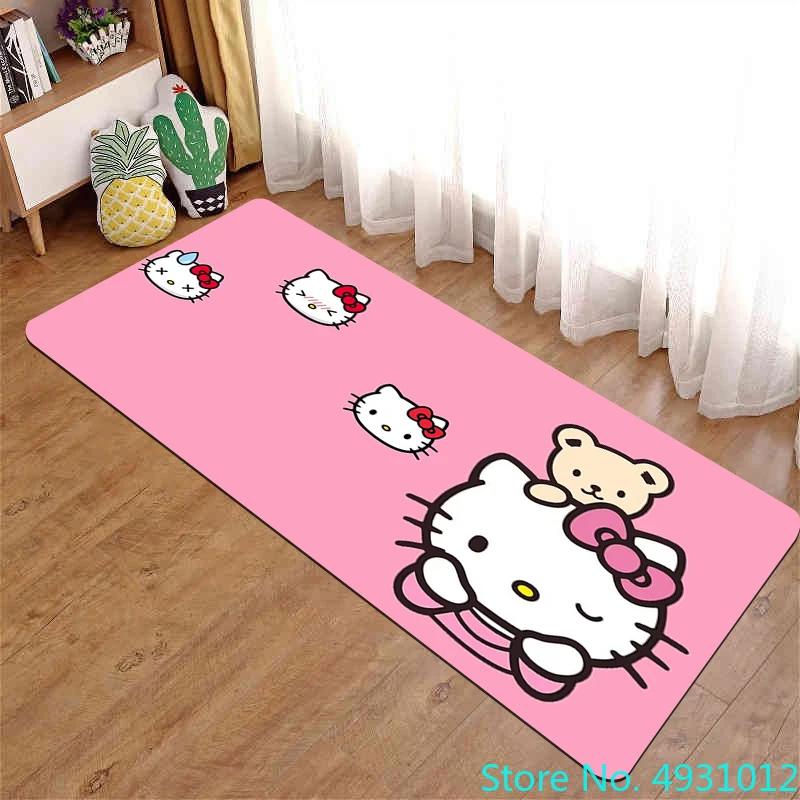 Anime Cartoon Kawaii Hello Kitty Rug Carpet Living Room Bedroom Bedside Decoration Soft Baby Kids Children Anti Slip Floor Mat