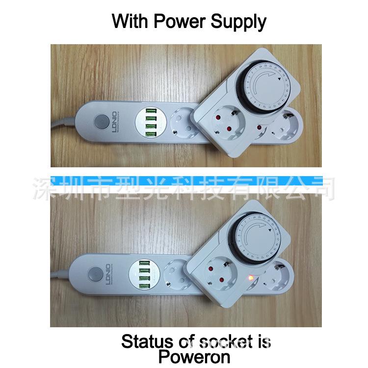 Europäischer Standard 16A 250V Mechanische Zeitschaltuhr-Steckdose - 24-Stunden-Timer für deutsche, koreanische und russische Typen
