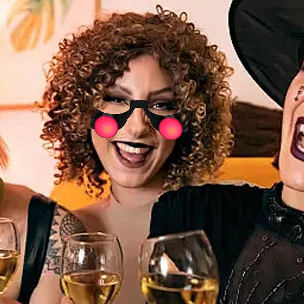 Halloweenowe świecące okulary LED Impreza karnawałowa Rekwizyty do cosplayu Straszne okulary z czerwonymi oczami Świecące w ciemności Prezenty dla dzieci na Halloween