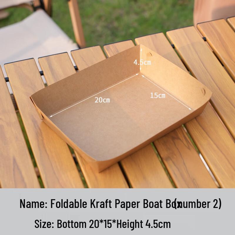 Disposable Kraft Paper Foldable Boat Food Containers