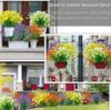 Artificial Flowers for Outdoors,5Bundle Artificial Plants Outdoor Fake Flowers UV Resistant, Outdoor Fake Plants Plastic Faux