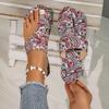 Foreign trade 2025 summer new breathable printing set toe Roman wind cool slippers women large size independent station wish