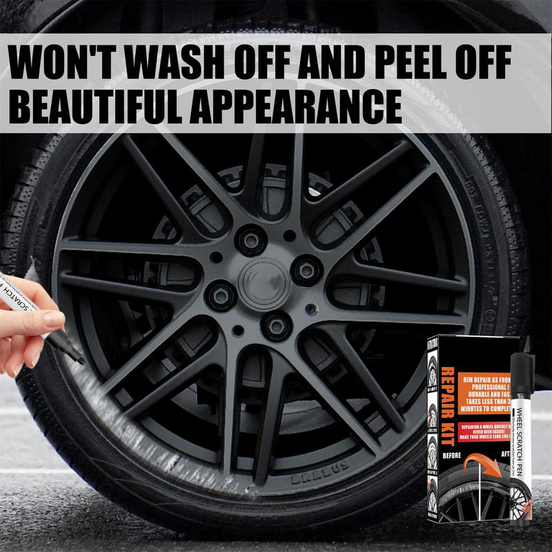 Car Wheel Rim Scratch Repair Kit Universal Markers And Fillers Black For Rims Quick & Easy To Use Car Paint Accessories
