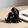 Girl And Dog Statue Nordic Style Desktop Girl Dog Figurine for Bedroom Living Room Home Office Shelf Desk Decor