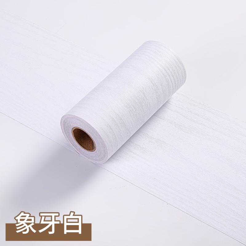 1 Roll Thickened Imitation Wood Grain Skirting Wall Stickers, Self-adhesive Living Room Bedroom Wall Corner Decoration
