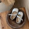 Korean Version of Girls' Leather Shoes Spring and Autumn New Children's Shallow Mouth Single Shoes Foreign Style Little Girl Princess Shoes Girl Bab