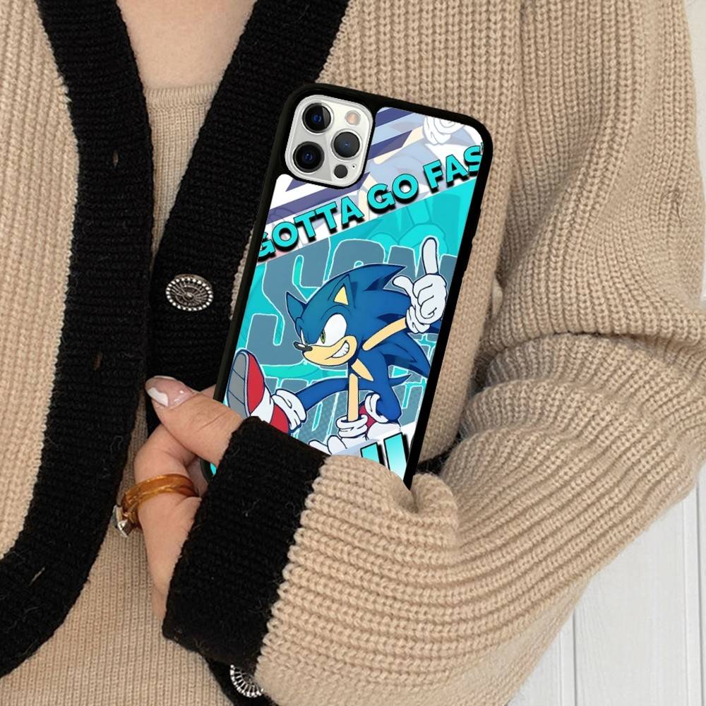 S-SonicS Anime For IPhone 17 16 15 14 13 12 11 Pro Max Plus Shockproof PC+TPU Phone Back Cover