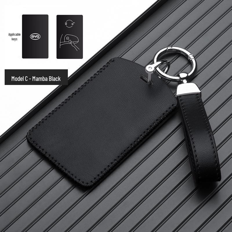 BYD Han EV Key Case: Genuine Leather for Dolphin, Qin PLUS, Song Pro, Tang - New Energy Car Key Bag