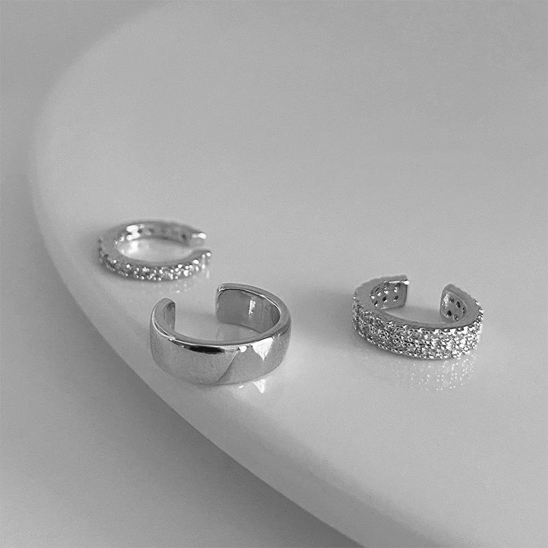 2025 New Fashion Gold Color Circle Non-Piercing Ear Clip Earrings for Women Man Fake Piercing Ear Cuff Earrings Zircon Set Gift