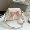 Handbag Bowknot Crossbody Bag Y2K PU Leather Underarm Bag Portable Bow Shoulder Bag Shopping