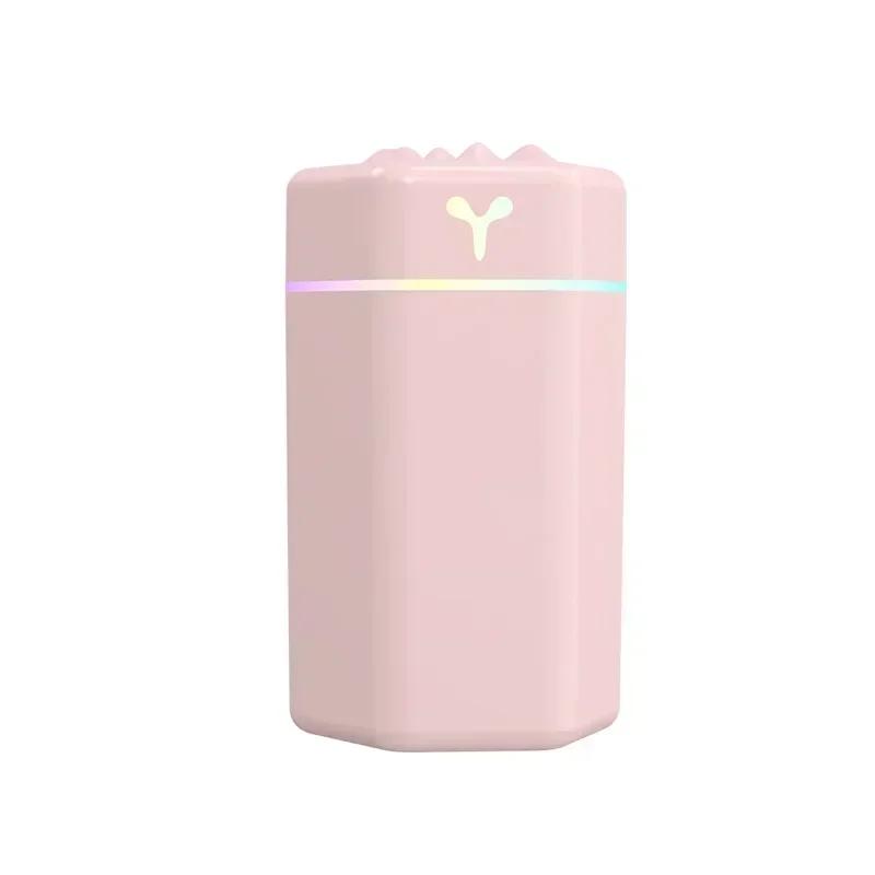

New With Colorful Night Light For Home Car Mini Purifier Cool Mist Sprayer USB Aroma Diffuser Portable Electric Air Humidifier рожевий
