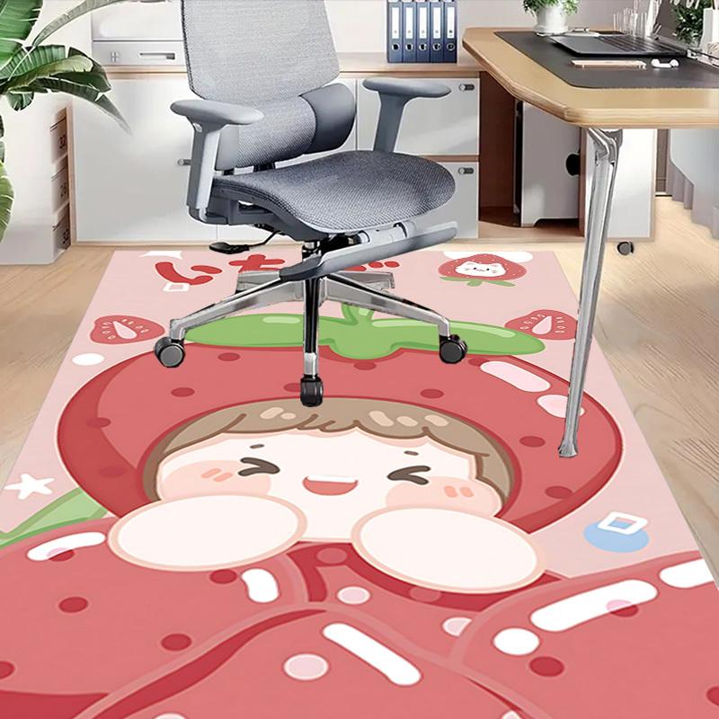 1PC Strawberry Cat Carpet Ultra Soft, Thick & Absorbent, Non Slip Machine Washable Mat for Entryway