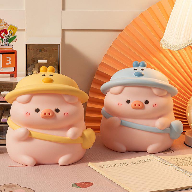 Dudu Pig Cartoon Piggy Bank Toy for Children, Large Capacity Vinyl Savings Bank and Gift.