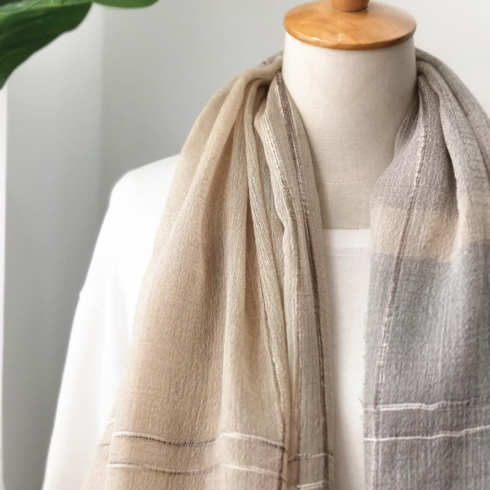 Thin wool scarf women's Morandi color autumn and winter new solid color scarf color matching shawl men's universal