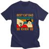 Mens Premium Tshirts Best Cat Dad Ever Paw Fist Bump Fit Vintage Cotton High Quality Black Casual Korean Fashion New Tshirt Tops