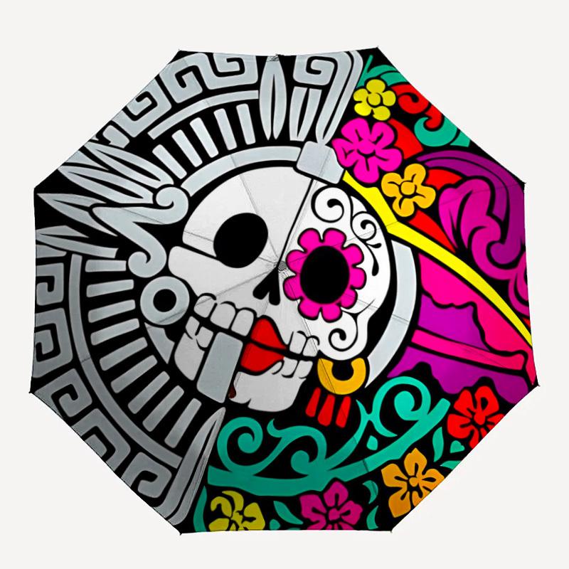 

1pc Day of the Dead Skull Umbrella - Portable Home Essential, Durable Iron Frame with Rod Structure, Fashion Lovers yy250910082