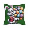 Funny Easter Cats Ears Bunny Eggs Pillow Case  Comfy Pillow Cover Vintage Pillowcases For Sofa Couch Bed Living Room