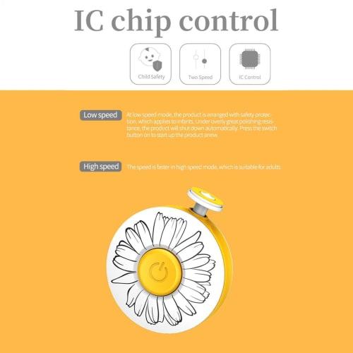 Baby Nail Trimmer | Safe Rechargeable File Manicure Set, Electric Baby Nail File with Built-in 600mAh Battery and 6 Grinders for Toes and Nails, Essen