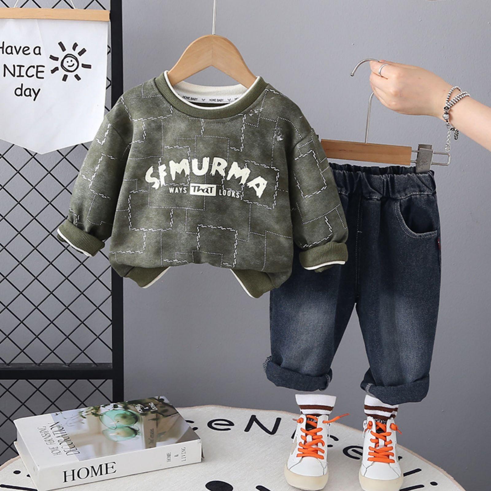 

Дитячий повсякденний комплект з довгим рукавом, зручні наряди для щоденного носіння 90